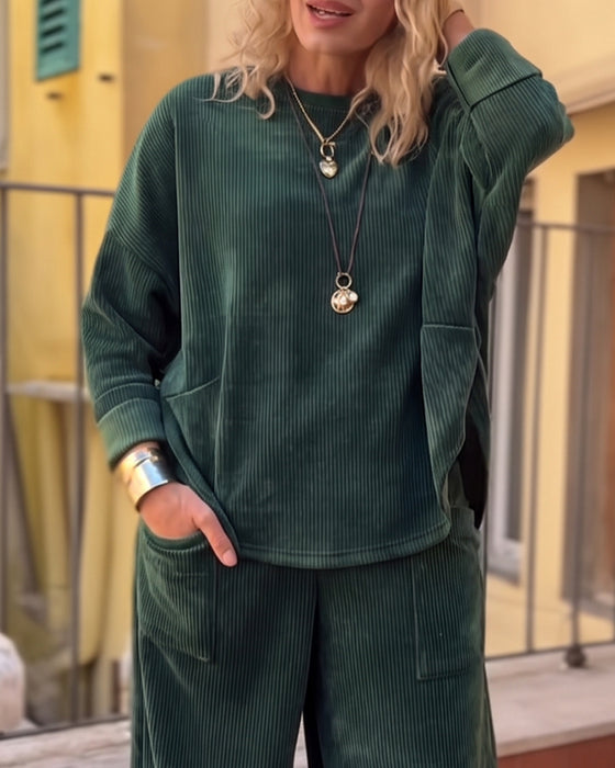 Set Unifarben Casual Rundhals