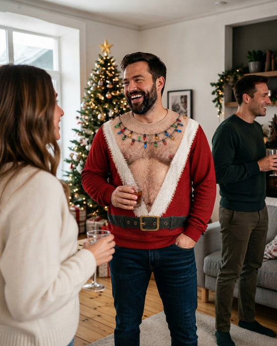 Sweatshirt Rundhals Muskelprint Weihnachtsstil