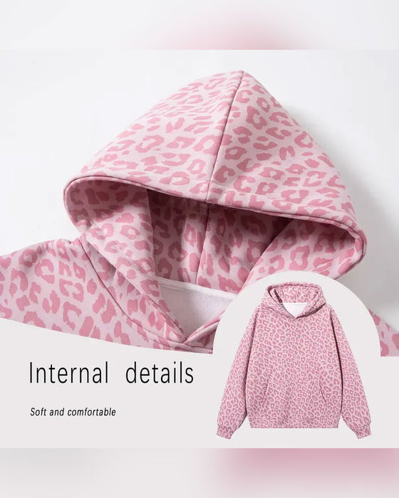 Hoodie Kapuze Leopard Tasche Locker