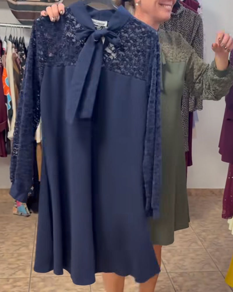 Kleid Schnürung Ausschnitt Spitze Zusammengesetzt