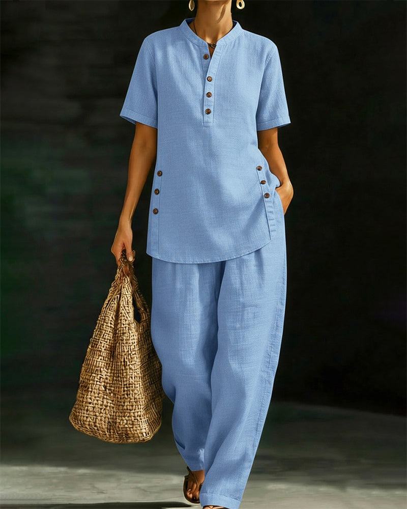 Set Baumwolle Leinen Knopf