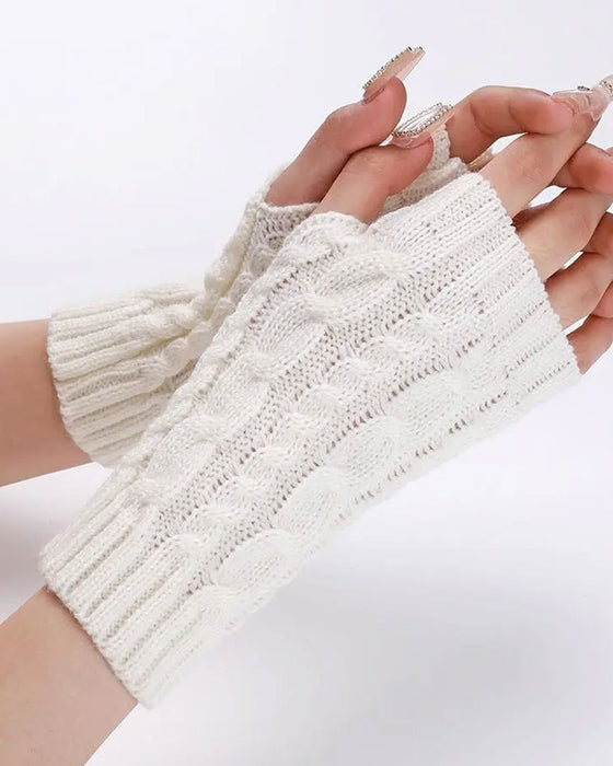 Zopfstrick Fingerlose Handschuhe