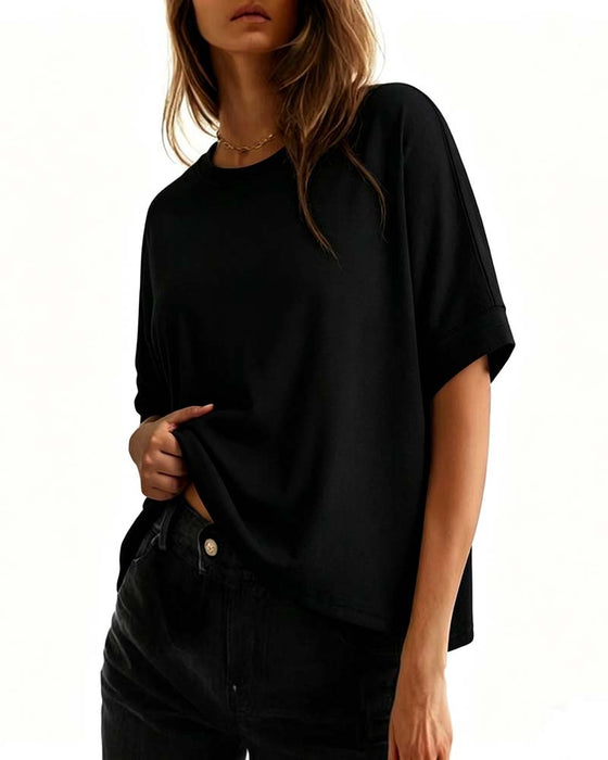 T-Shirt Rundhals Locker Kurzarm