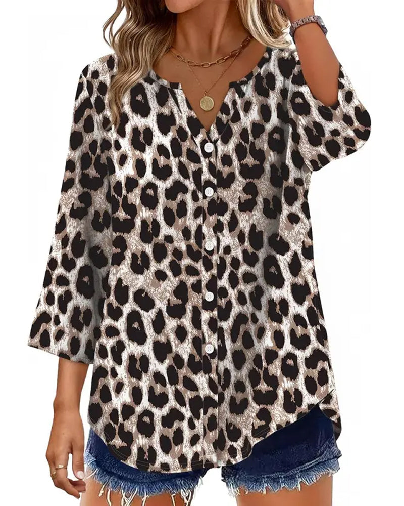 Bluse Tupfenprint Loose Fit