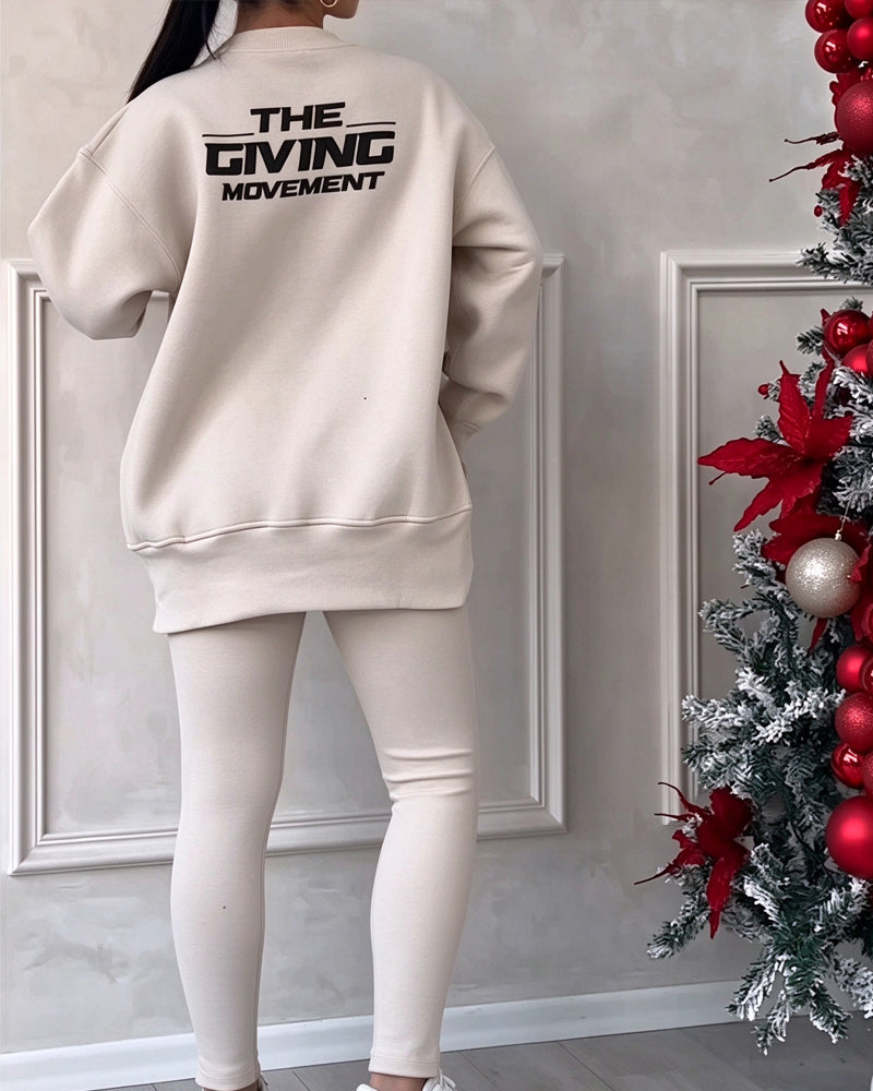 Set Bedruckt Sweatshirt Und Jogginghose