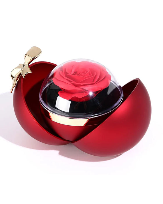 Ball Rose Box - Mit Graviertem Doppelherz-Halsband