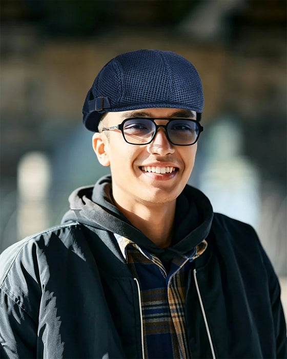 Herren Atmungsaktive Mesh Flache Mütze - Verstellbare Newsboy Ivy Baskenmütze Sommerhut