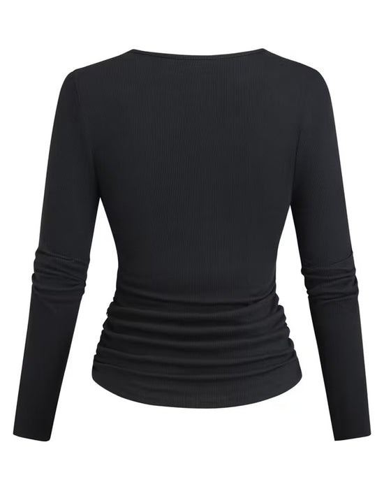 Bluse Stilvoll U-Ausschnitt Figurbetont