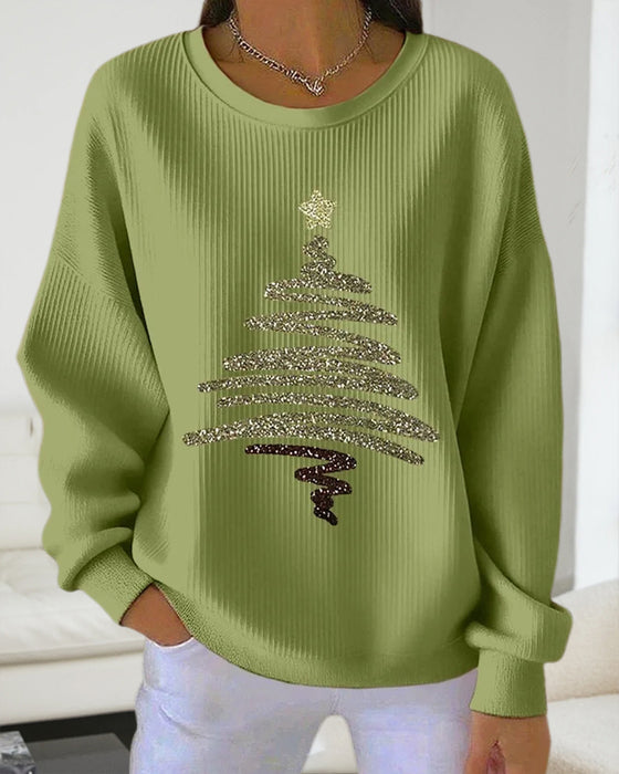 Sweatshirt Lockere Grübchen Weihnachtsdruck