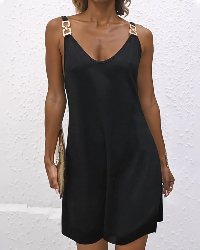 Kleid Lässig Einfarbig Trägerkleid