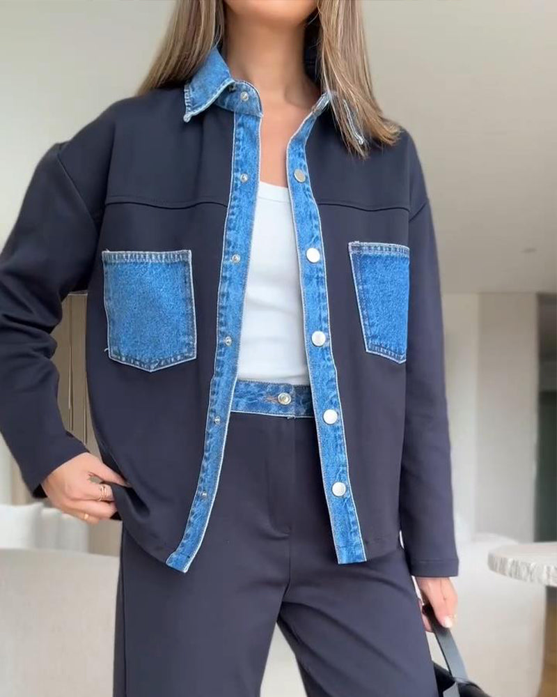 Hemd Farbkontrast Revers