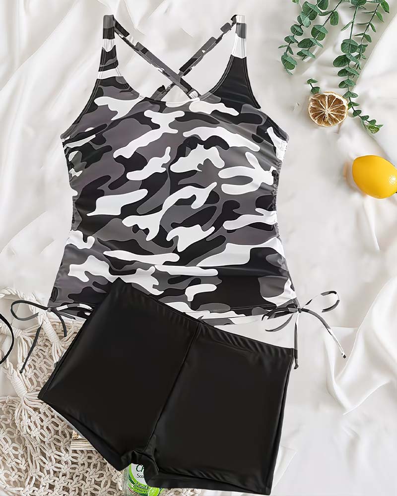 Tankini Slim-fit Camouflage
