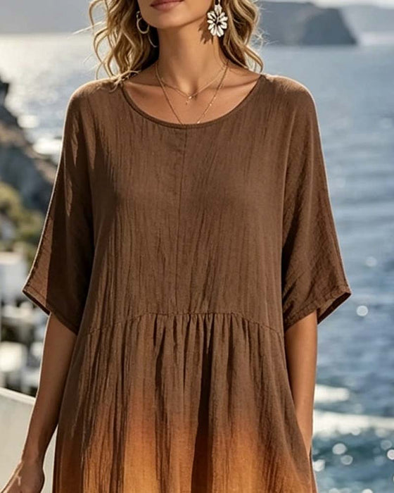 Kleid Lässig Verlauf Halbarme