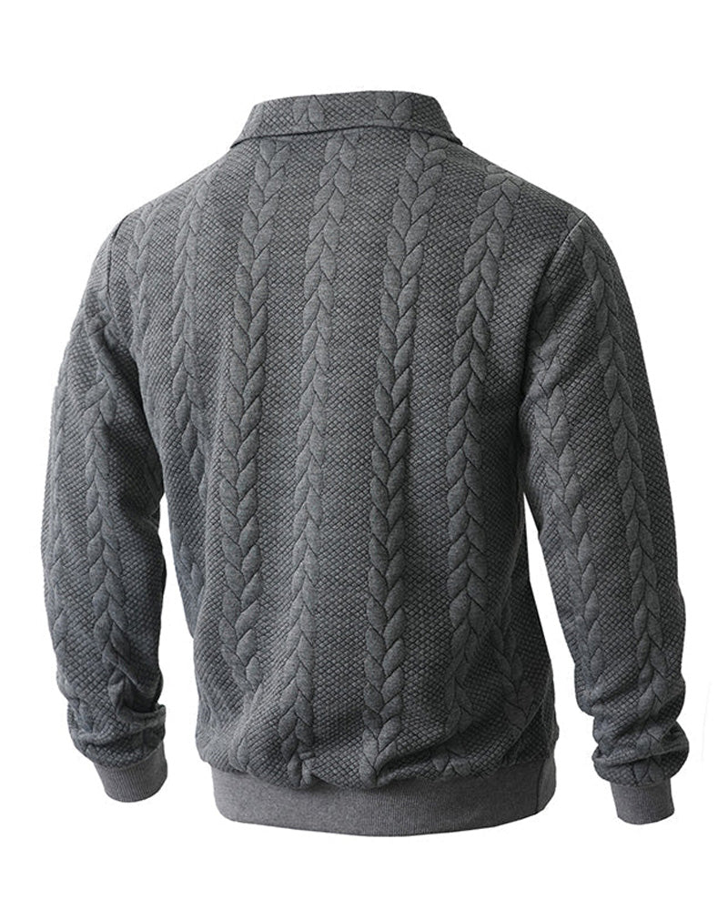 🔥Sonderangebote – Herren Lässiger Halbzip-Kabelstrickpullover