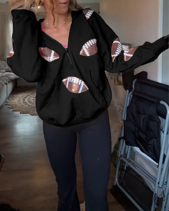 Kapuzenpulli Rugby Paillette