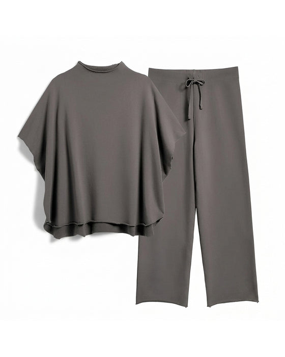 Set Einfarbiges Oberteil Und Gerade Bein Hose