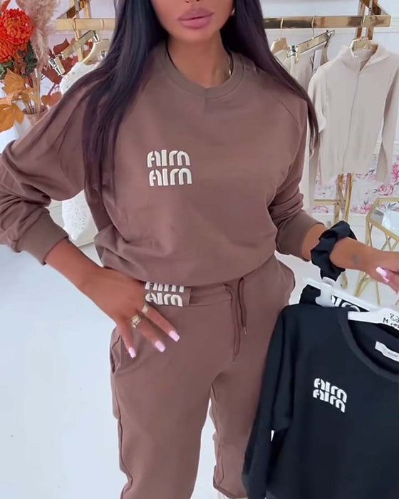 Stellen Brief Druck Sweatshirt