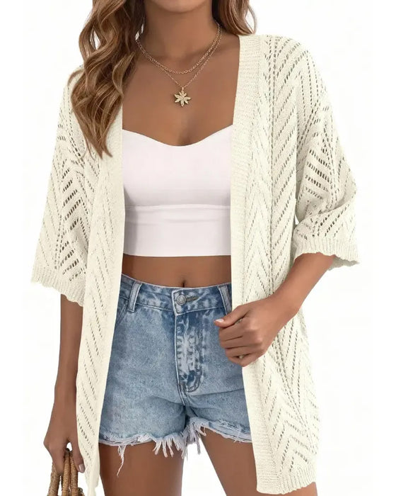 Cardigan Ausschnitt Locker Offen