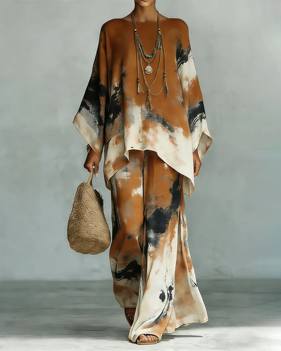 Tintenwäsche Weit Bein Hose Set