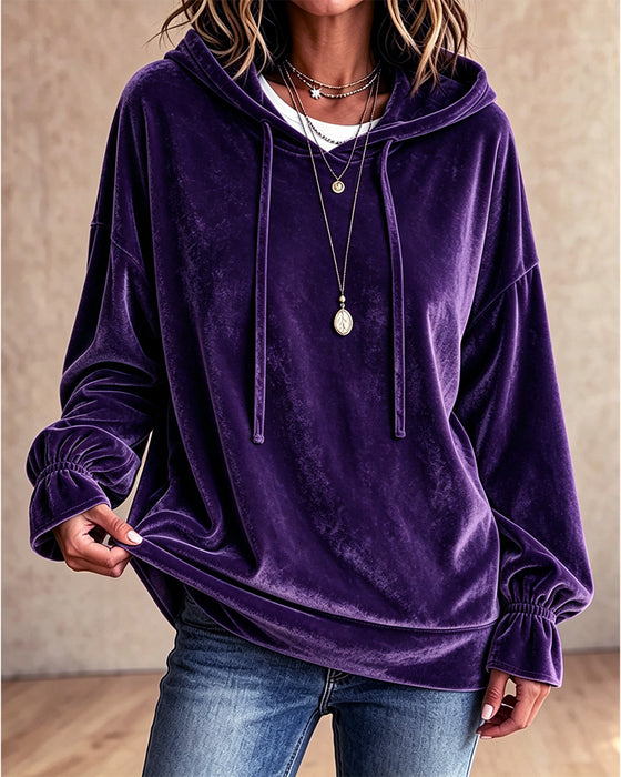 Hoodie Einfarbig Langarm