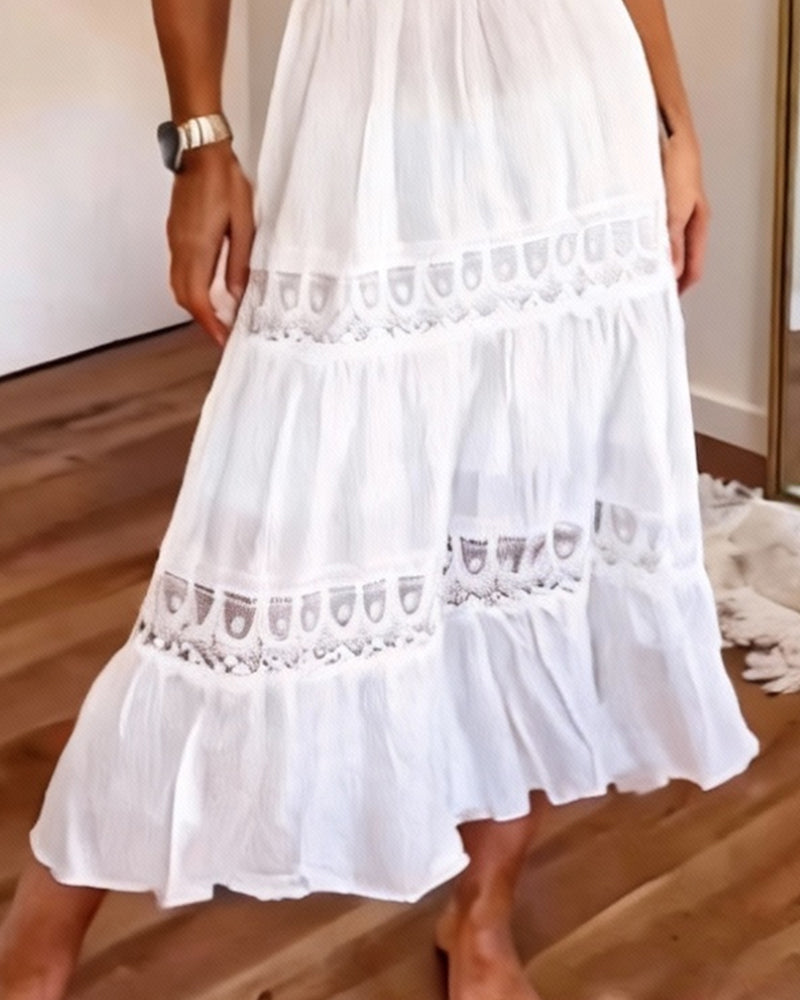 Kleid tiefer V-Ausschnitt Ausschnitt Maxi