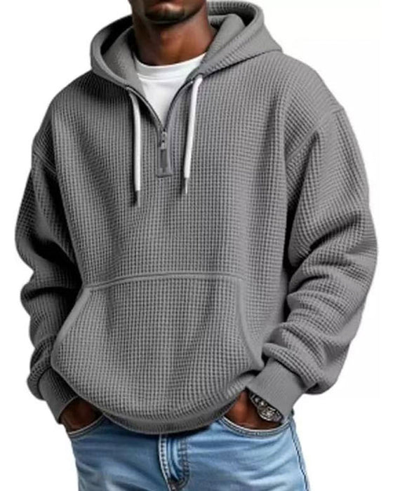 Hoodie Herren Einfarbig Reißverschluss Pullover