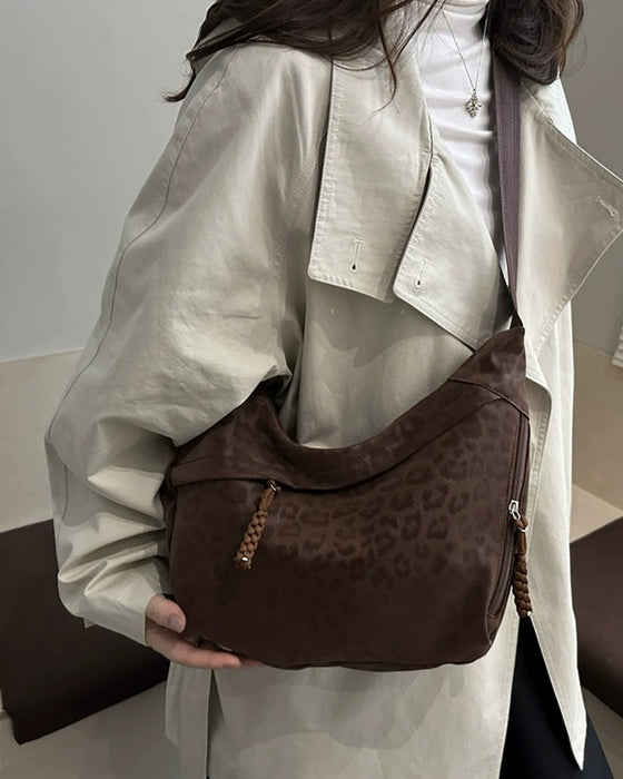 Tasche Leopardenmuster Wildleder Damen