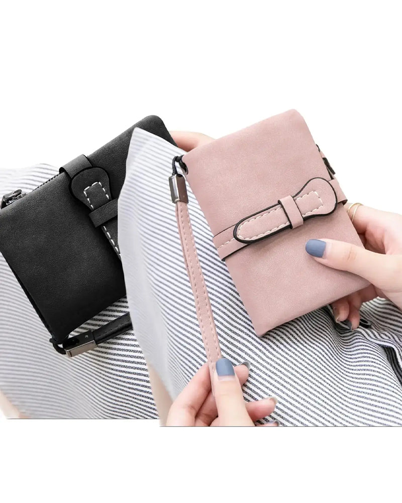 Damen Elegante Minimalistische Kurze Geldbörse Mit Handgelenkschlaufe, Lässige Vielseitige Reißverschluss Kartenhalter Geldbörse, Trendige Geldbörse Für Den Täglichen Gebrauch