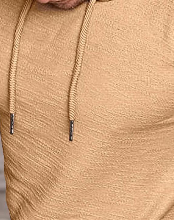 T-Shirt Herren Einfarbig Kordelzug Mit Kapuze Kurzarm Shirt, Lässig Sommer