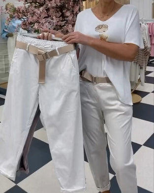 Hose in einemfarbigem Design und Casual Stil