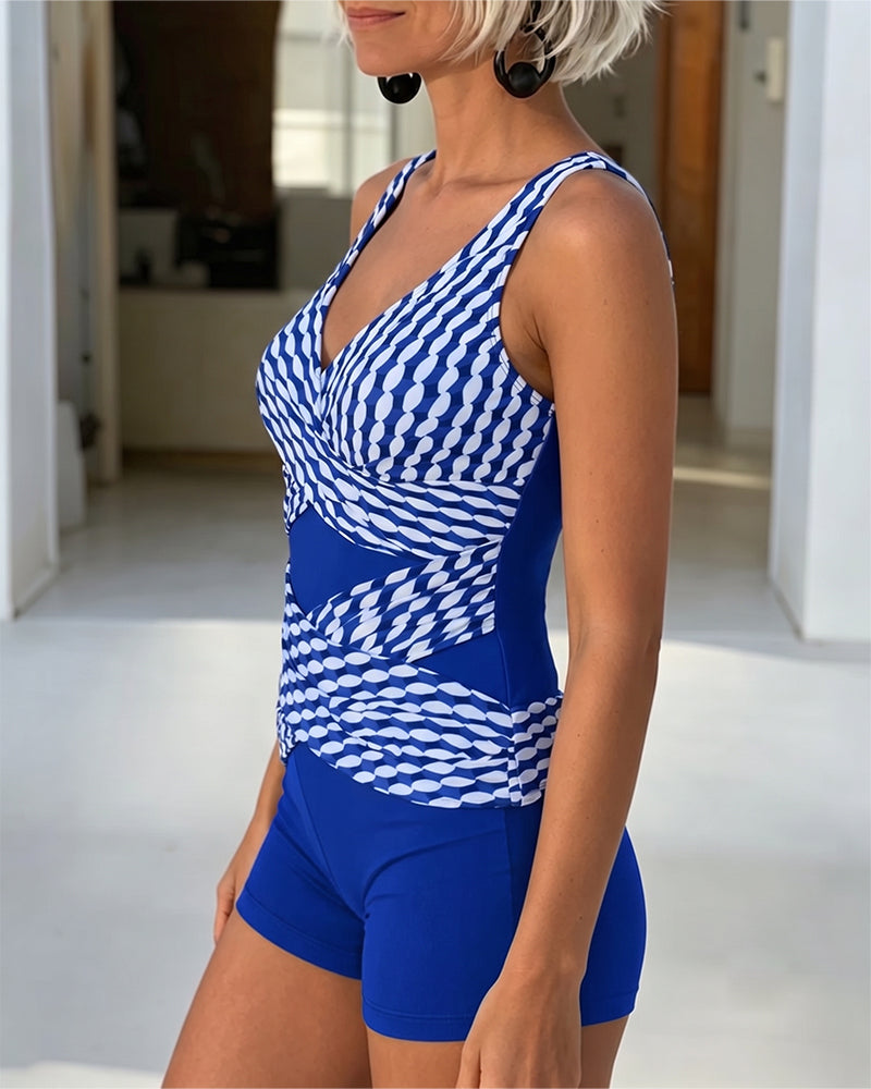 Tankini Geometrischer Druck Crossdesign