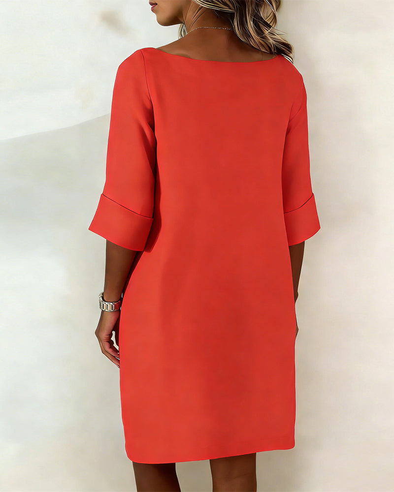 Kleid Casual Leinen Shift