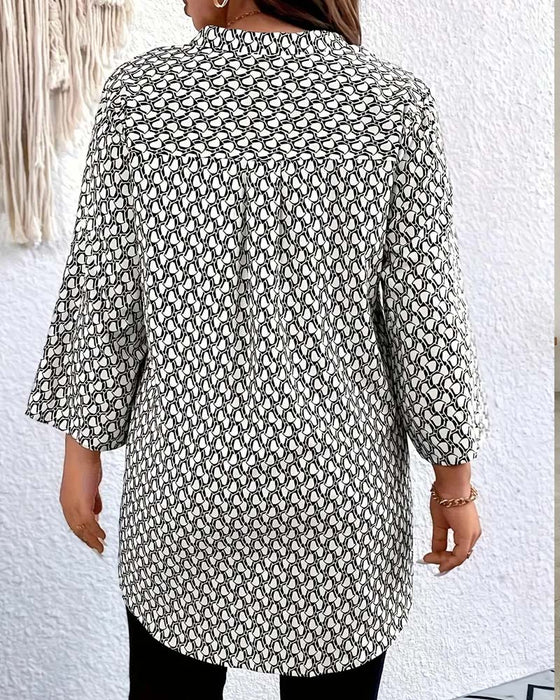 Bluse V-Ausschnitt Elegante Raffinierte Bohemian