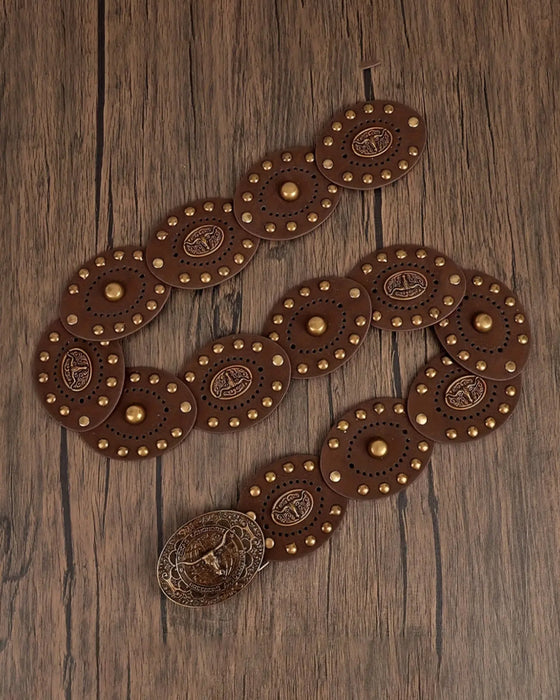 Gürtel Vintage Leder Schnalle