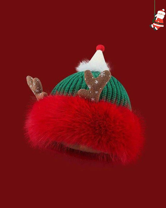 Weihnachtsstil Festival Feier Fröhliche Gestrickte Mütze