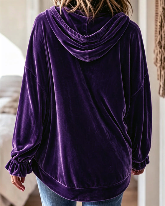 Hoodie Einfarbig Langarm