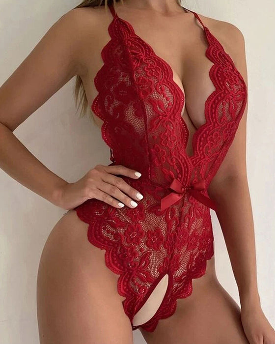 Trägerloses Spitzen-Bodysuit