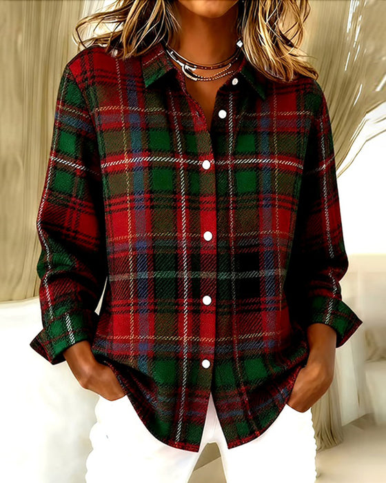 Hemd Revers kariert Button-Down