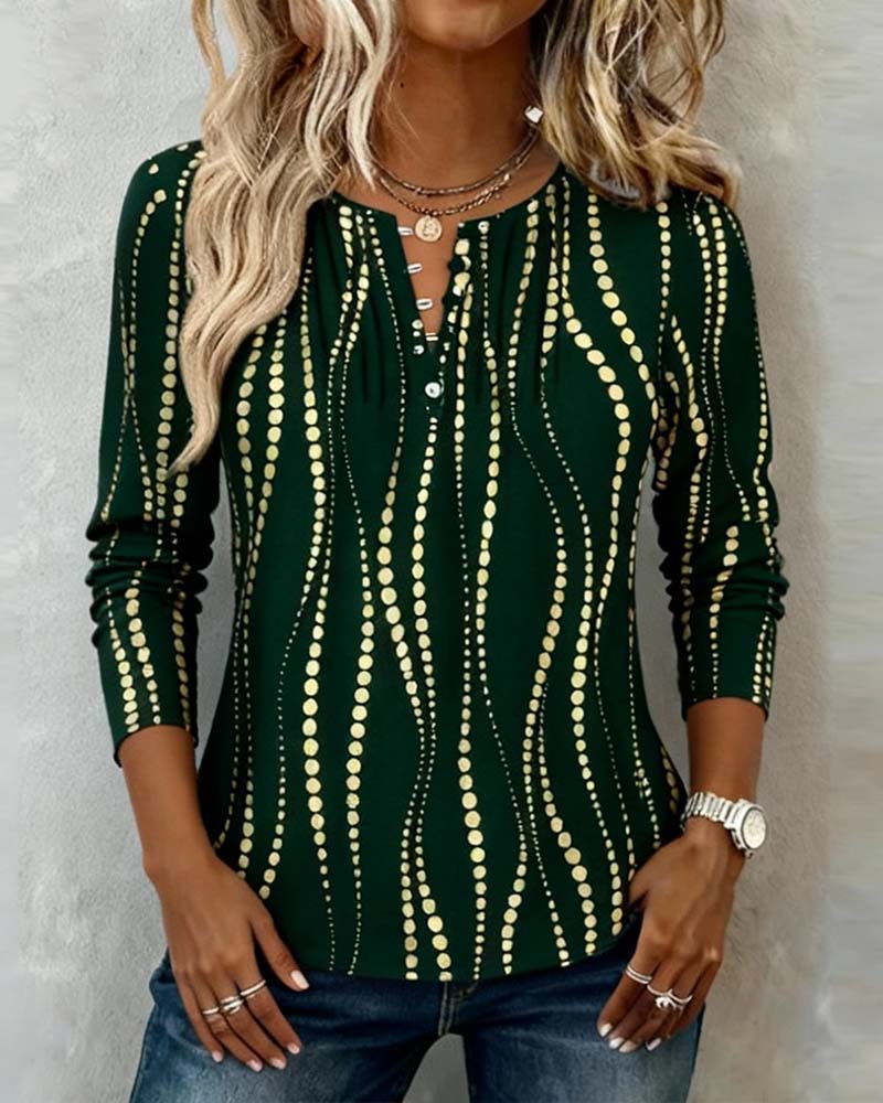 Langarm-T-Shirt mit Knopfdruck