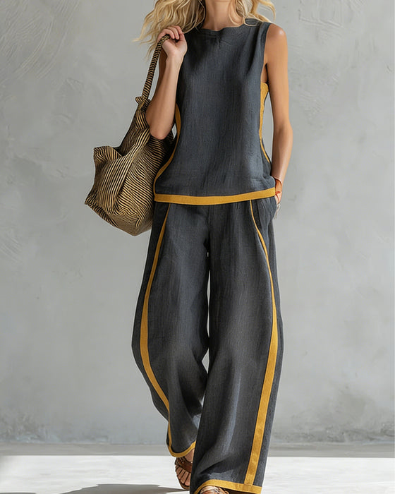 Zweiteiler ärmellos casual Colorblock