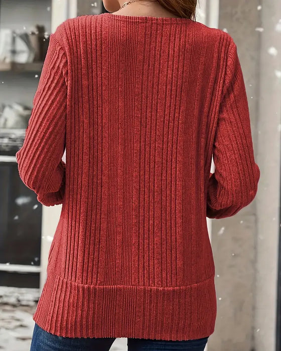 Pullover Falsch Zweiteilig Gestrickt