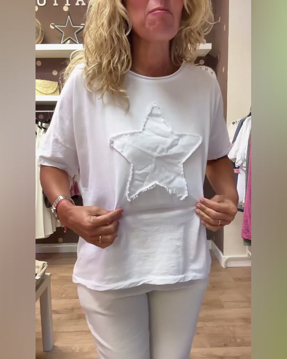 T-Shirt lässig locker Rundhals