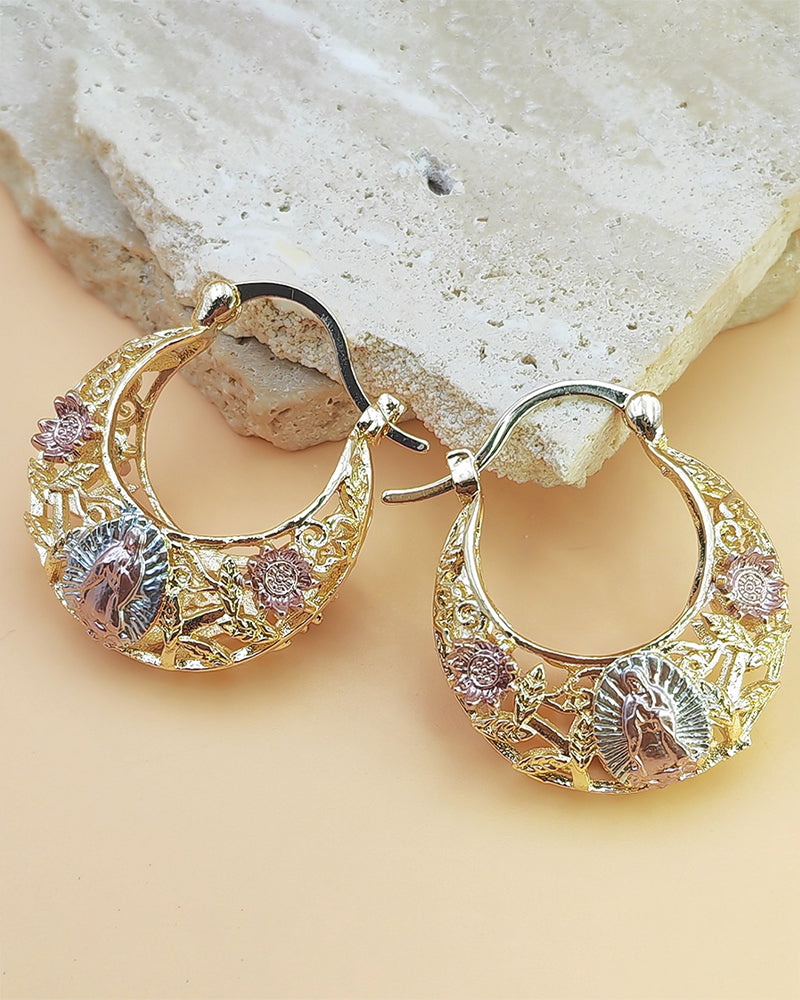 Ohrringe Vintage Blumen‑Creolen