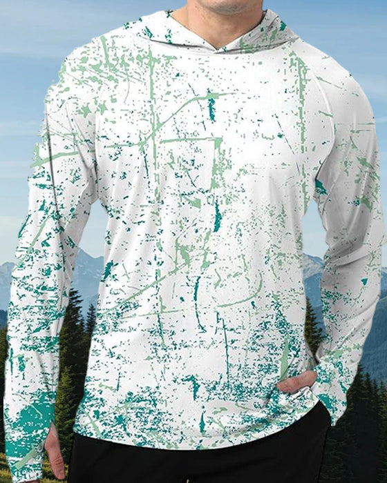 Herren Top Langarm Mit Print