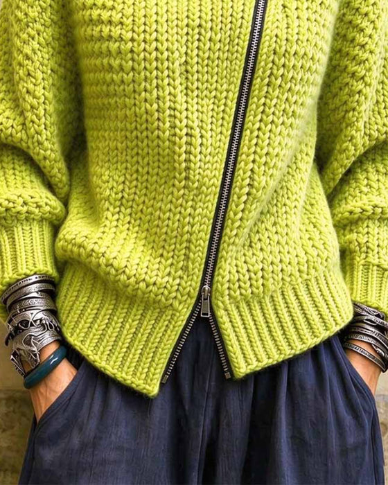 Pullover Hoher Kragen Lange Ärmel