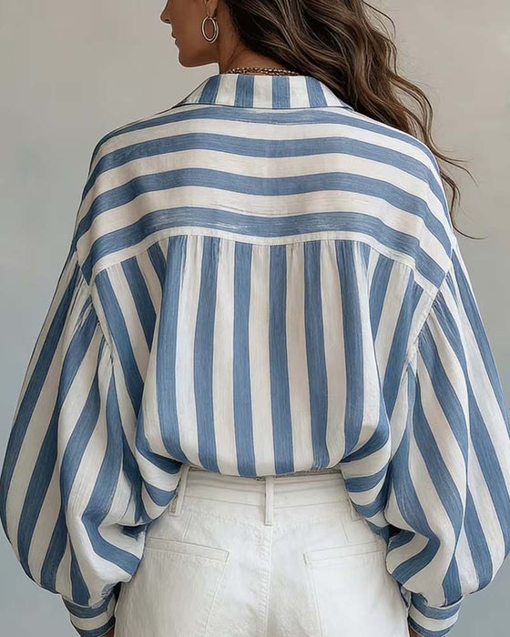 Bluse Aquarell Streifen Locker