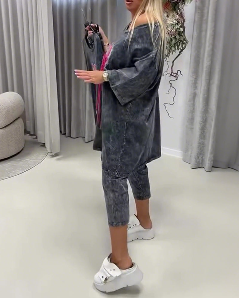 Set Sneaker Druck Lässig