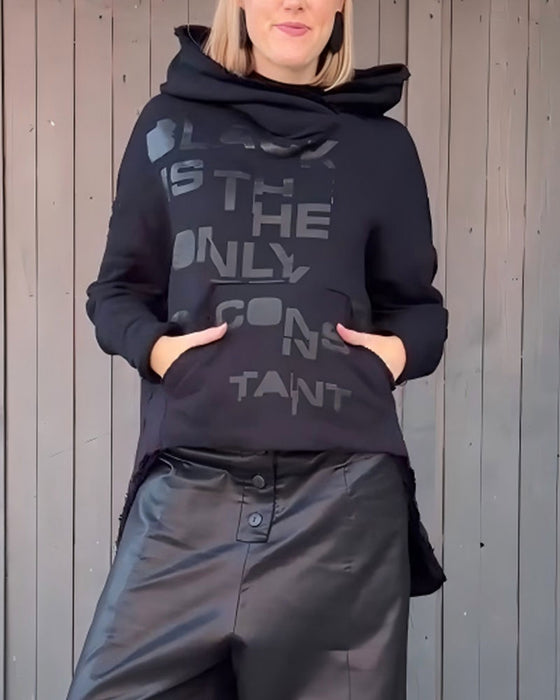 Hoodie Buchstabe Druck Locker Langarm Pullover