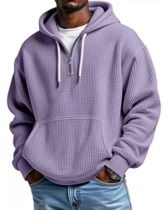 Hoodie Herren Einfarbig Reißverschluss Pullover