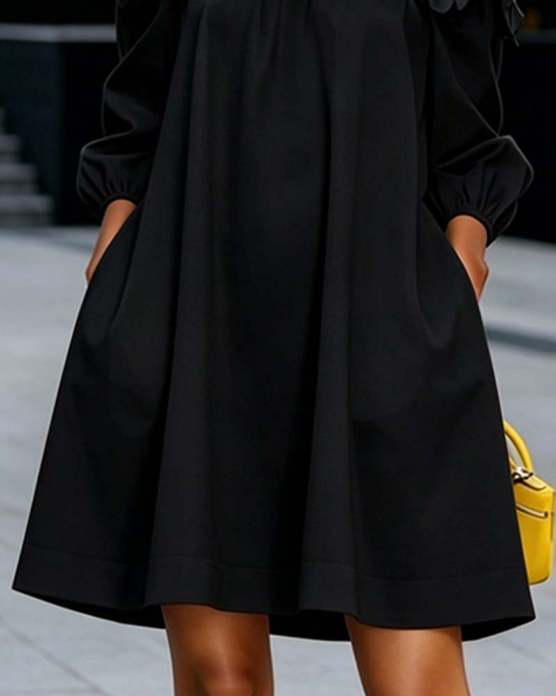 Kleid Off-Shoulder Blumig Akzent